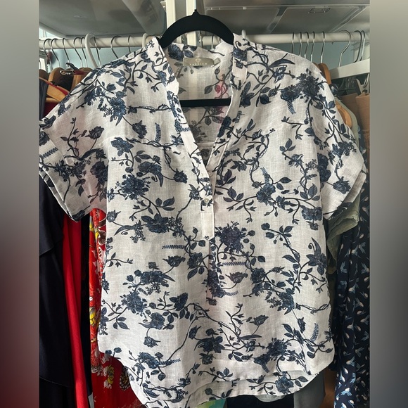 Floral Linen Top - Picture 1 of 4